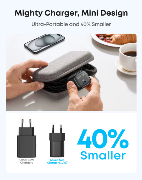 Зарядний пристрій Anker Zolo 30W (A2698) USB-C GaN, PD 3.0 + PPS 0407 фото