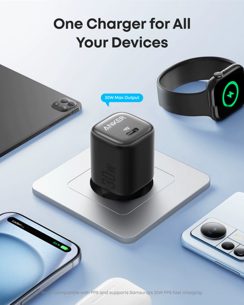 Зарядний пристрій Anker Zolo 30W (A2698) USB-C GaN, PD 3.0 + PPS 0407 фото