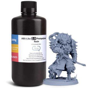 Фотополимерная смола для LCD 3д принтеров ELEGOO ABS-like Resin V2.0 Grey 1KG (серый) 0225 фото