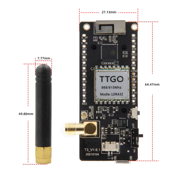 Плата розробника LILYGO TTGO v2.1 LoRa32 SX1278 868МГц 0321 фото