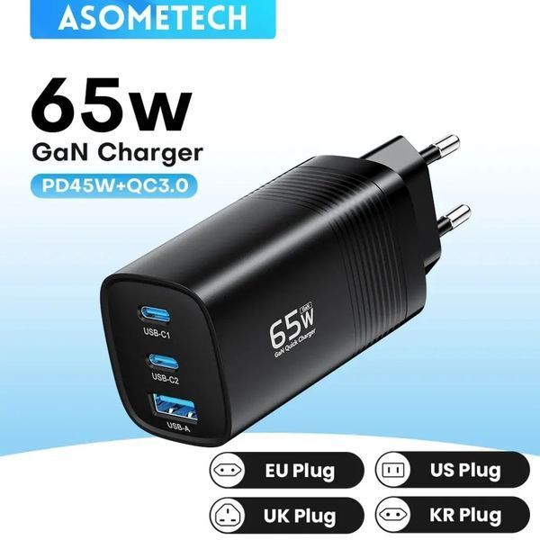 Зарядное устройство ASOMETECH GaN 65W RCE-6501 PPS PD QC4.0 0422 фото